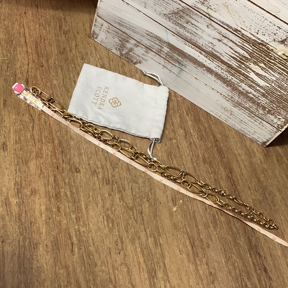 Kendra Scott nwot Fallyn gold chain link long pull over necklace with bag - Picture 4 of 4